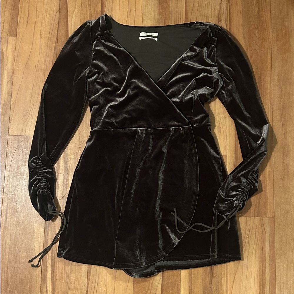Urban Outfitters Dark Green Velvet Romper